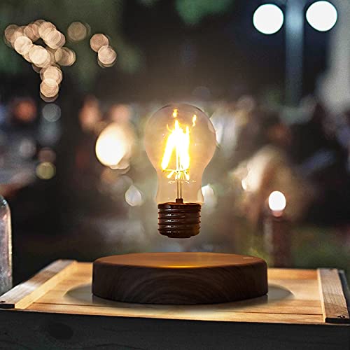 HCNT Levitating Bulb Lamp Magnetic Floating LED Light Desk Lamp Table lamp Night Light, 360 Degree Automatic Rotating Light for Unique Gifts Room Home Office Decor