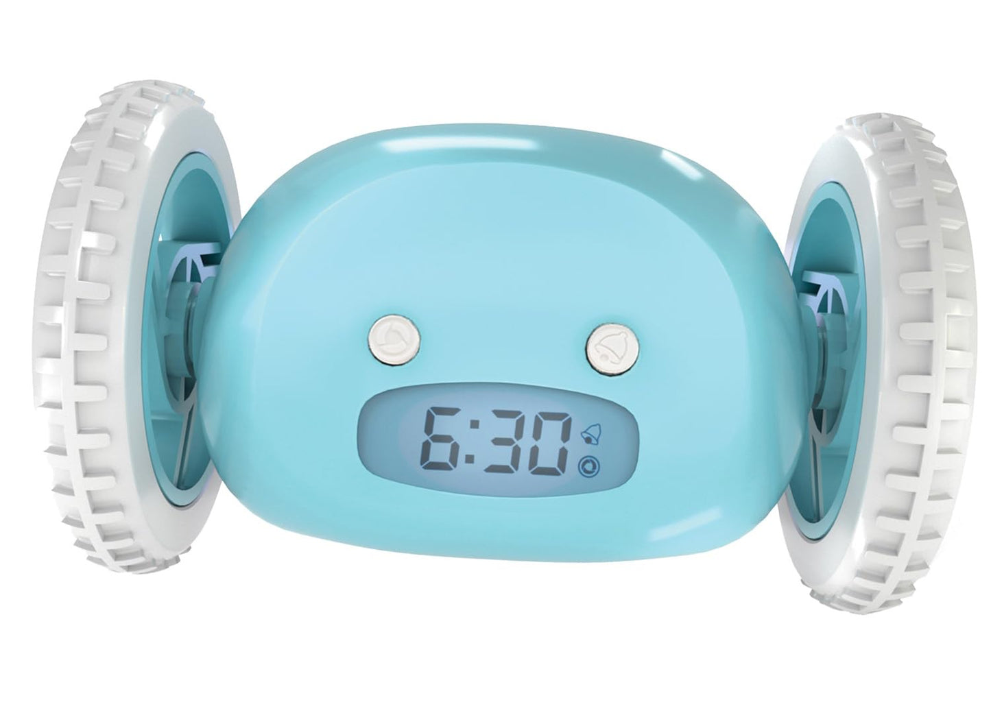 CLOCKY Extra Super Loud Alarm Clock for Heavy Sleepers Adults Kids Teens Bedroom, Move Jump Roll Run Away Easy to Set Smart Digital Alarm Clock on Wheels - Funny Gag Gift (Blue)