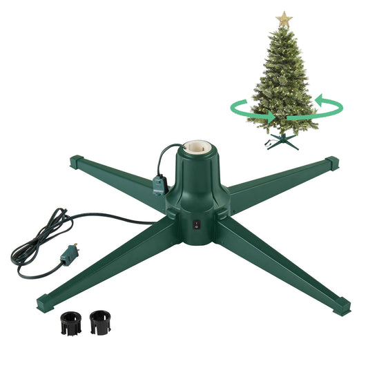 Home Heritage Rotating Metal Stand for Artificial Christmas Trees, 1-1.5" Poles, Green