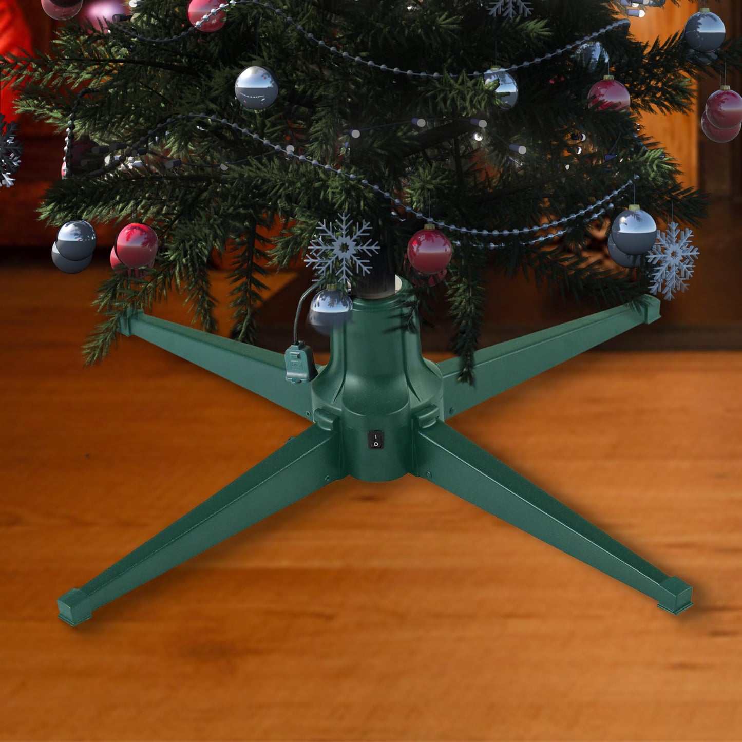 Home Heritage Rotating Metal Stand for Artificial Christmas Trees, 1-1.5" Poles, Green